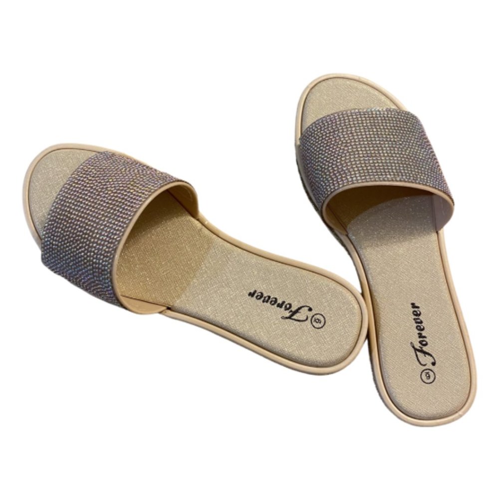 Just Got My Toes Done Flat Sandals - Gold